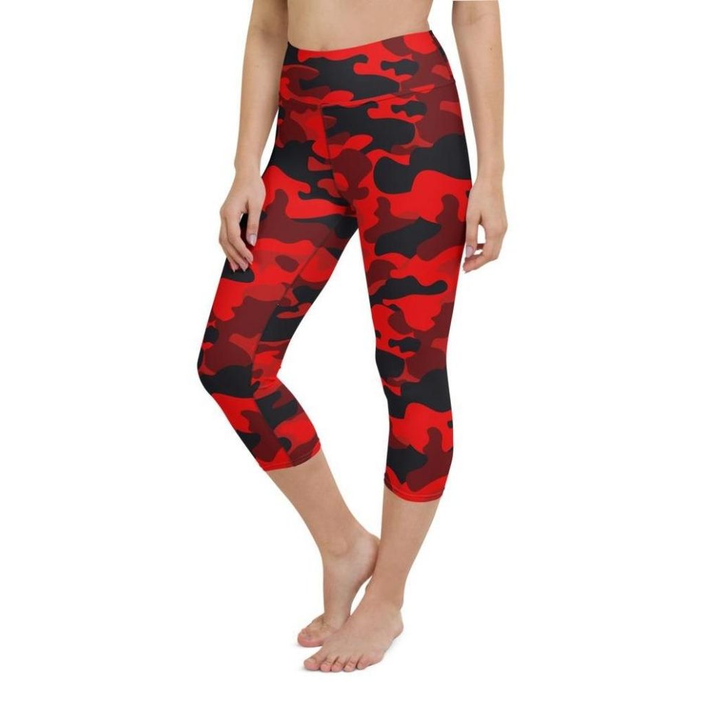 Red Camo Yoga Capris