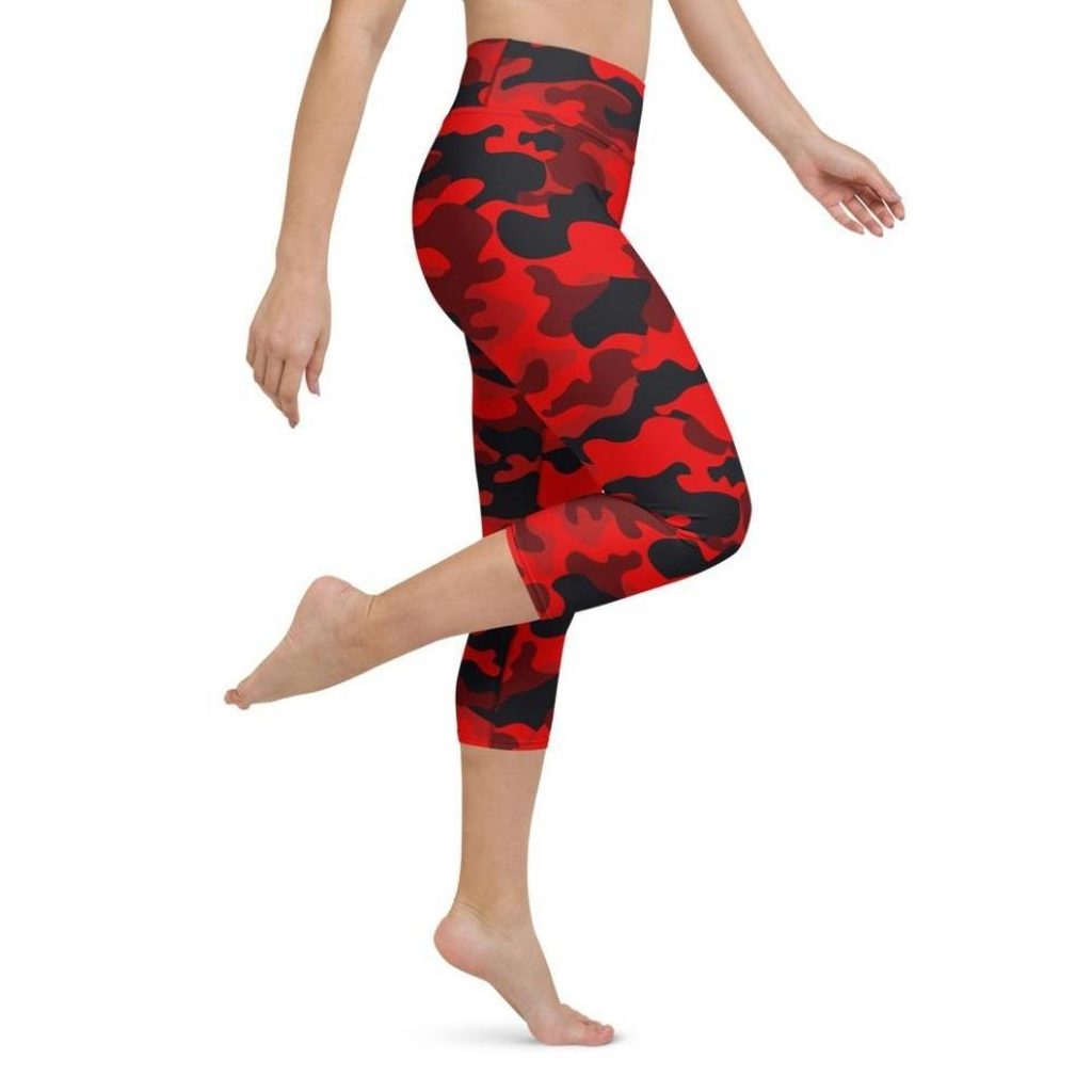 Red Camo Yoga Capris