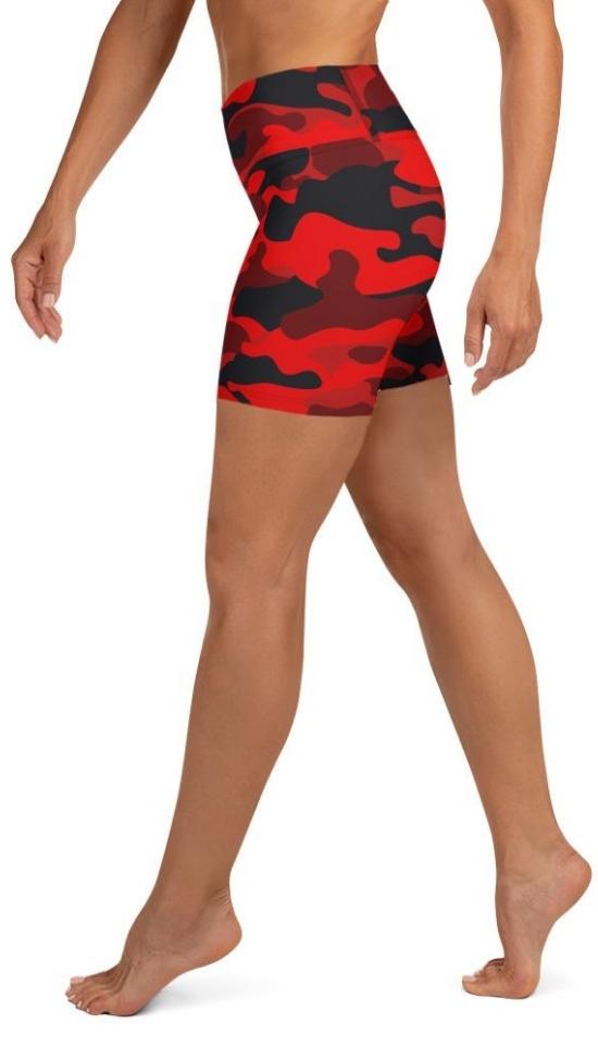 Red Camo Yoga Shorts