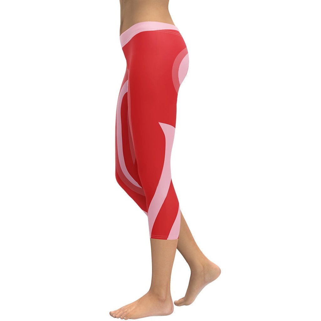 Red Heart Shaped Tunnel Capris