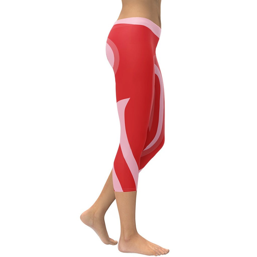 Red Heart Shaped Tunnel Capris