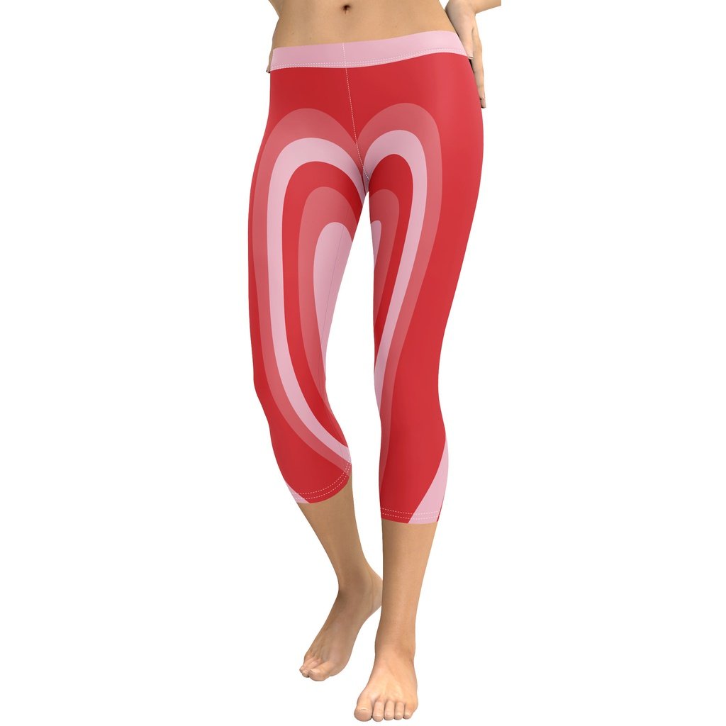Red Heart Shaped Tunnel Capris