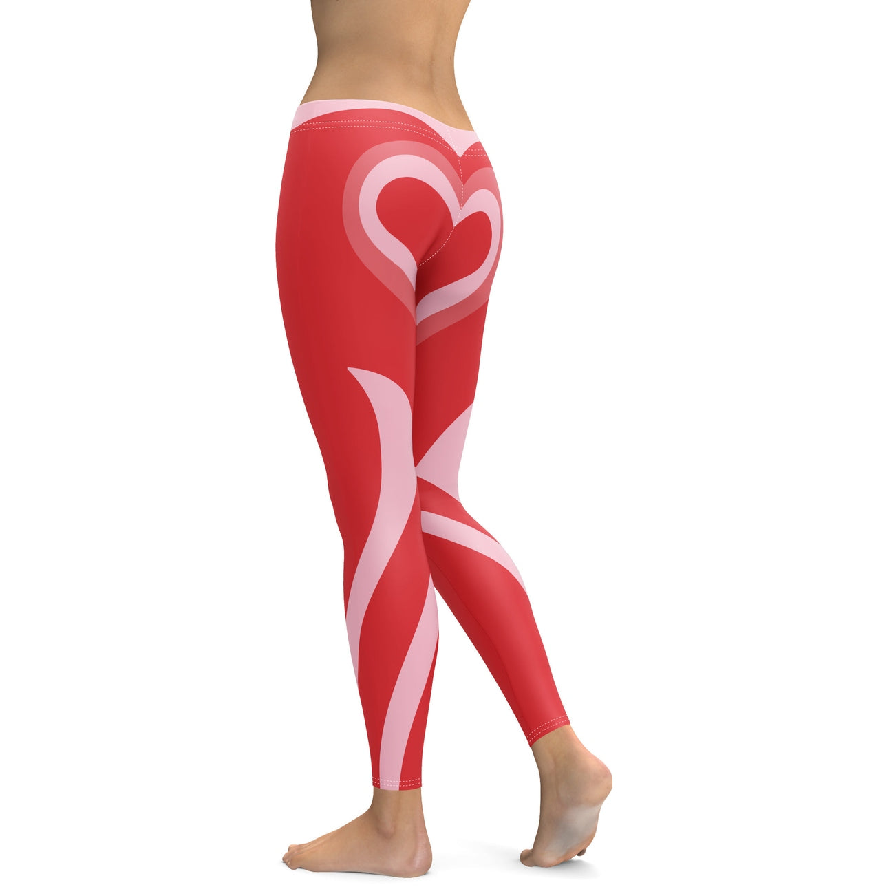 Red Heart Shaped Tunnel Leggings