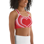 Red Heart Shaped Tunnel Sports Bra