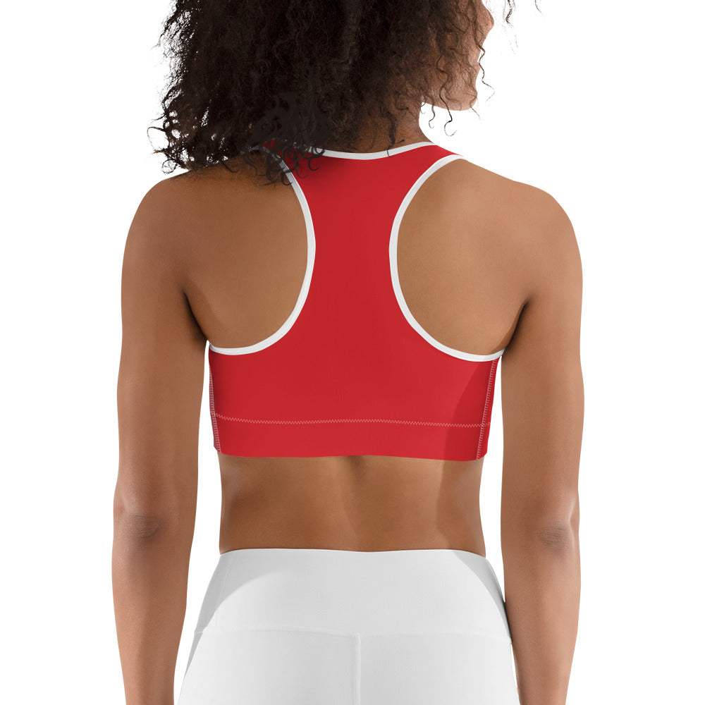 Red Heart Shaped Tunnel Sports Bra