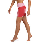 Red Heart Shaped Tunnel Yoga Shorts