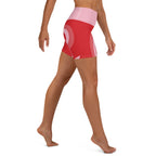 Red Heart Shaped Tunnel Yoga Shorts