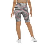Red Houndstooth Plaid Biker Shorts