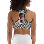 Red Houndstooth Plaid Sports Bra