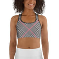 Red Houndstooth Plaid Sports Bra