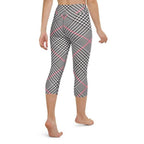 Red Houndstooth Plaid Yoga Capris