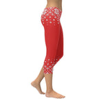 Red Knitted Print Christmas Capris