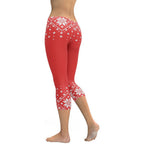 Red Knitted Print Christmas Capris