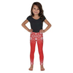 Red Knitted Print Christmas Kid's Leggings