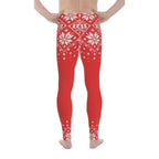 Red Knitted Print Christmas Men's Leggings