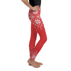 Red Knitted Print Christmas Youth Leggings