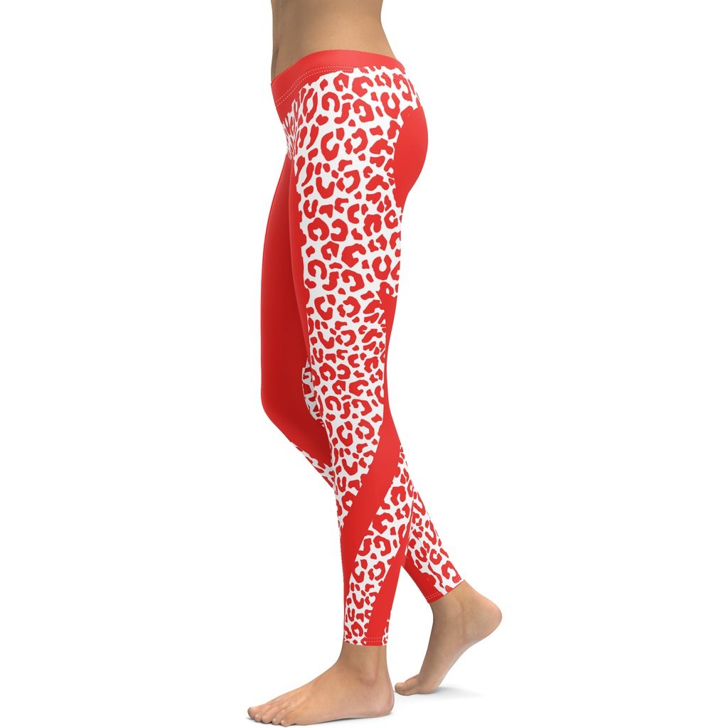 Red Leopard Heart Shaped Leggings