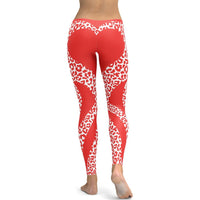 Red Leopard Heart Shaped Leggings