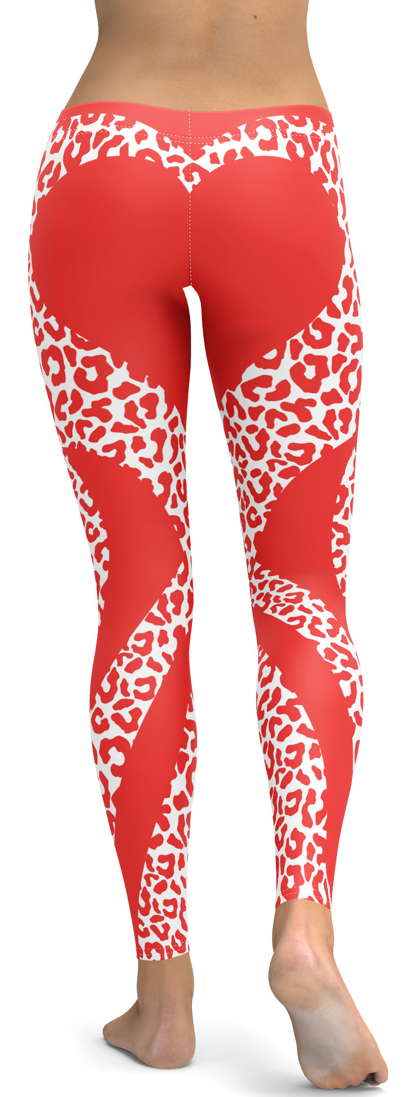 Red Leopard Heart Shaped Leggings