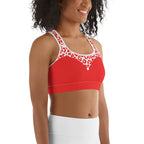 Red Leopard Heart Shaped Sports Bra