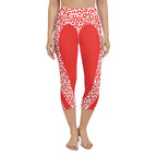 Red Leopard Heart Shaped Yoga Capris
