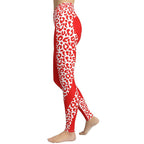 Red Leopard Heart Shaped Yoga Leggings