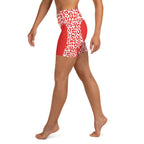 Red Leopard Heart Shaped Yoga Shorts