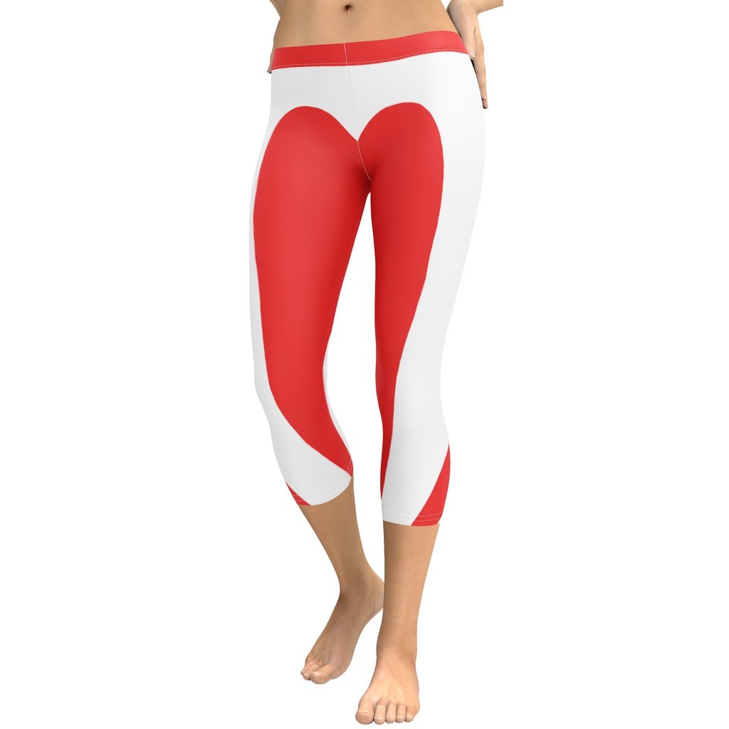 Red & White Heart Shaped Capris