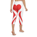 Red & White Heart Shaped Yoga Capris