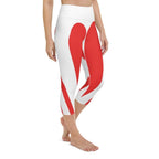 Red & White Heart Shaped Yoga Capris
