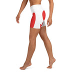 Red & White Heart Shaped Yoga Shorts