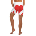 Red & White Heart Shaped Yoga Shorts
