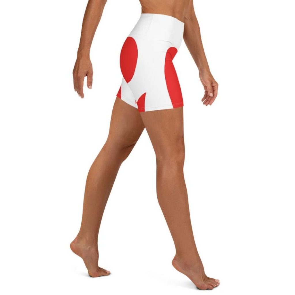 Red & White Heart Shaped Yoga Shorts