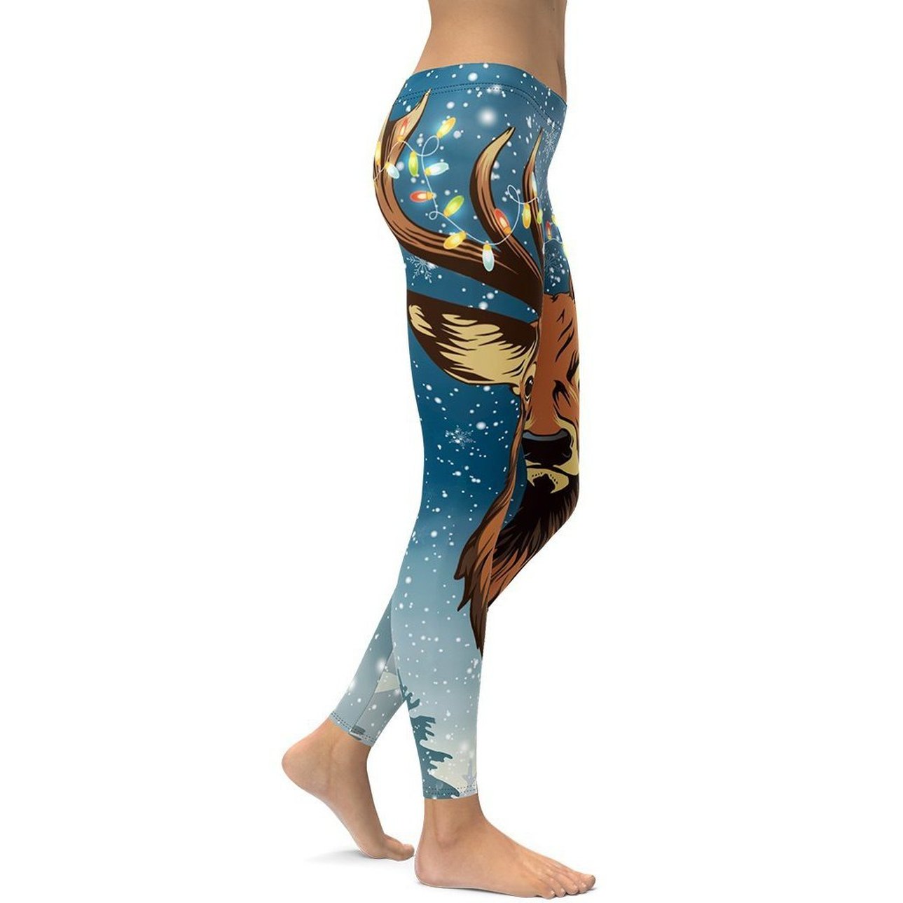 Reindeer Christmas Leggings - FiercePulse - Premium Workout Leggings - Yoga Pants