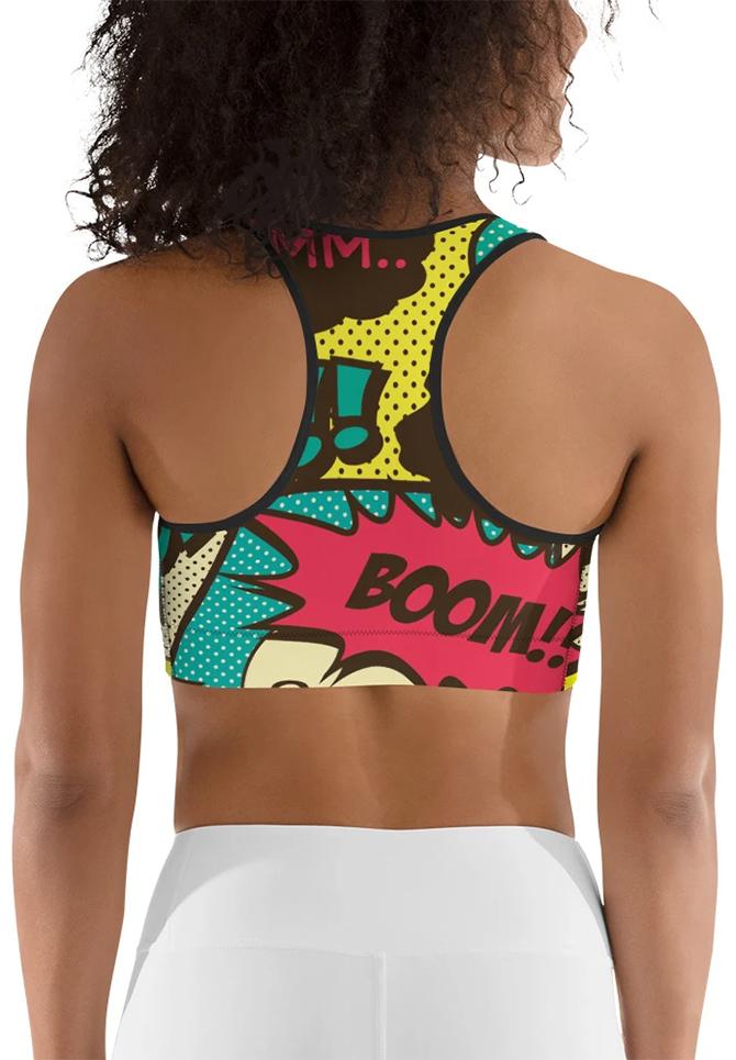 Retro Comic Book Sports Bra