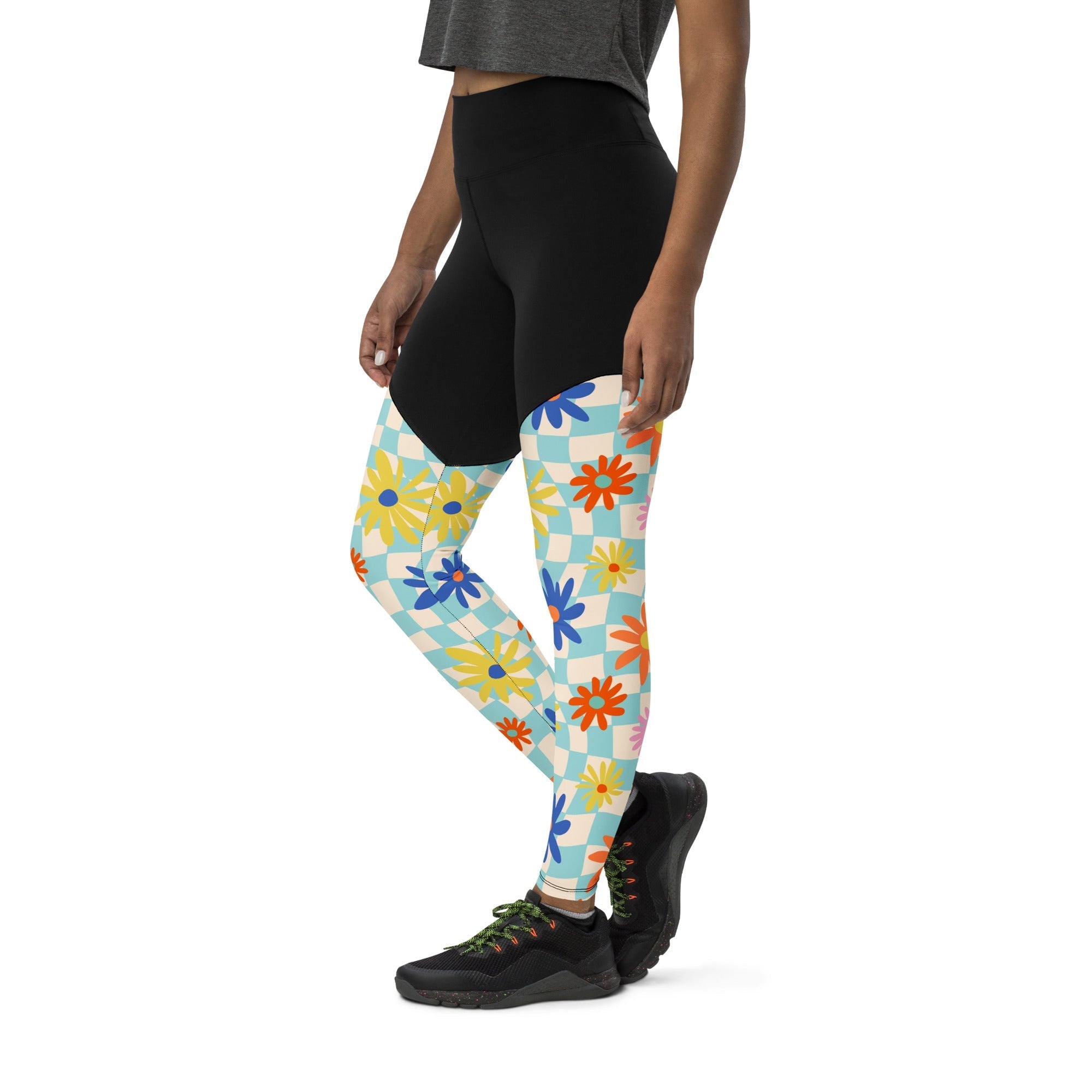 Retro Daisy Compression Leggings