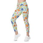 Retro Daisy Crossover Leggings With Pockets