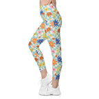 Retro Daisy Leggings With Pockets