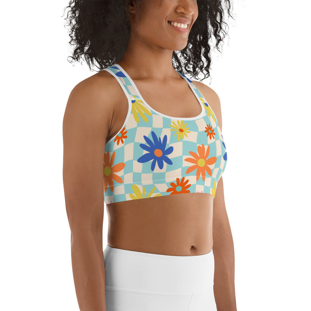 Retro Daisy Sports Bra