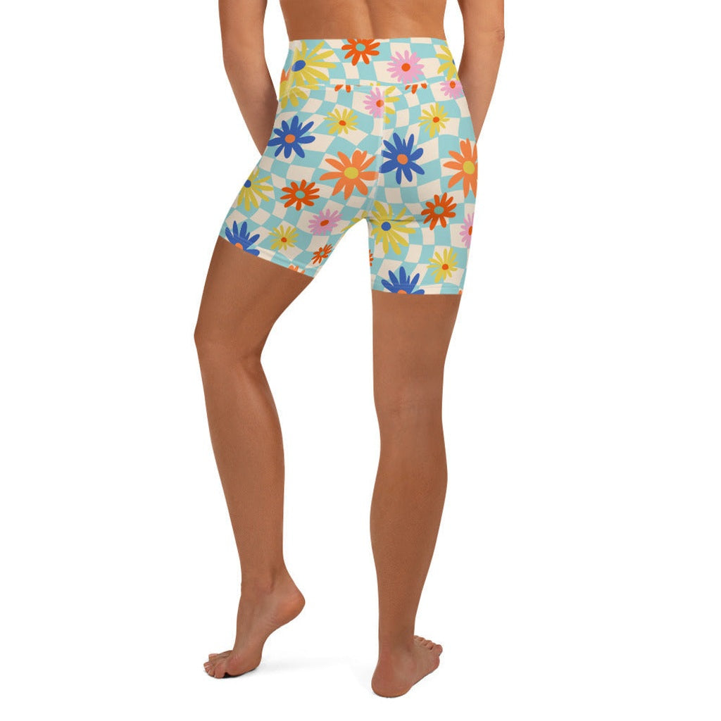 Retro Daisy Yoga Shorts