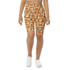 Retro Flower Checkerboard Biker Shorts