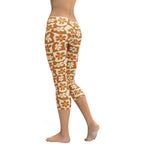 Retro Flower Checkerboard Capris