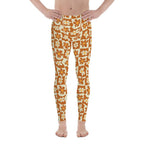 Retro Flower Checkerboard Men's Leggings