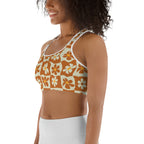 Retro Flower Checkerboard Sports Bra
