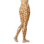 Retro Flower Checkerboard Yoga Leggings
