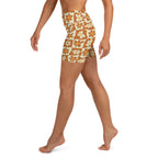 Retro Flower Checkerboard Yoga Shorts