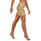 Retro Flower Checkerboard Yoga Shorts