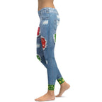 Ripped Denim Christmas Leggings
