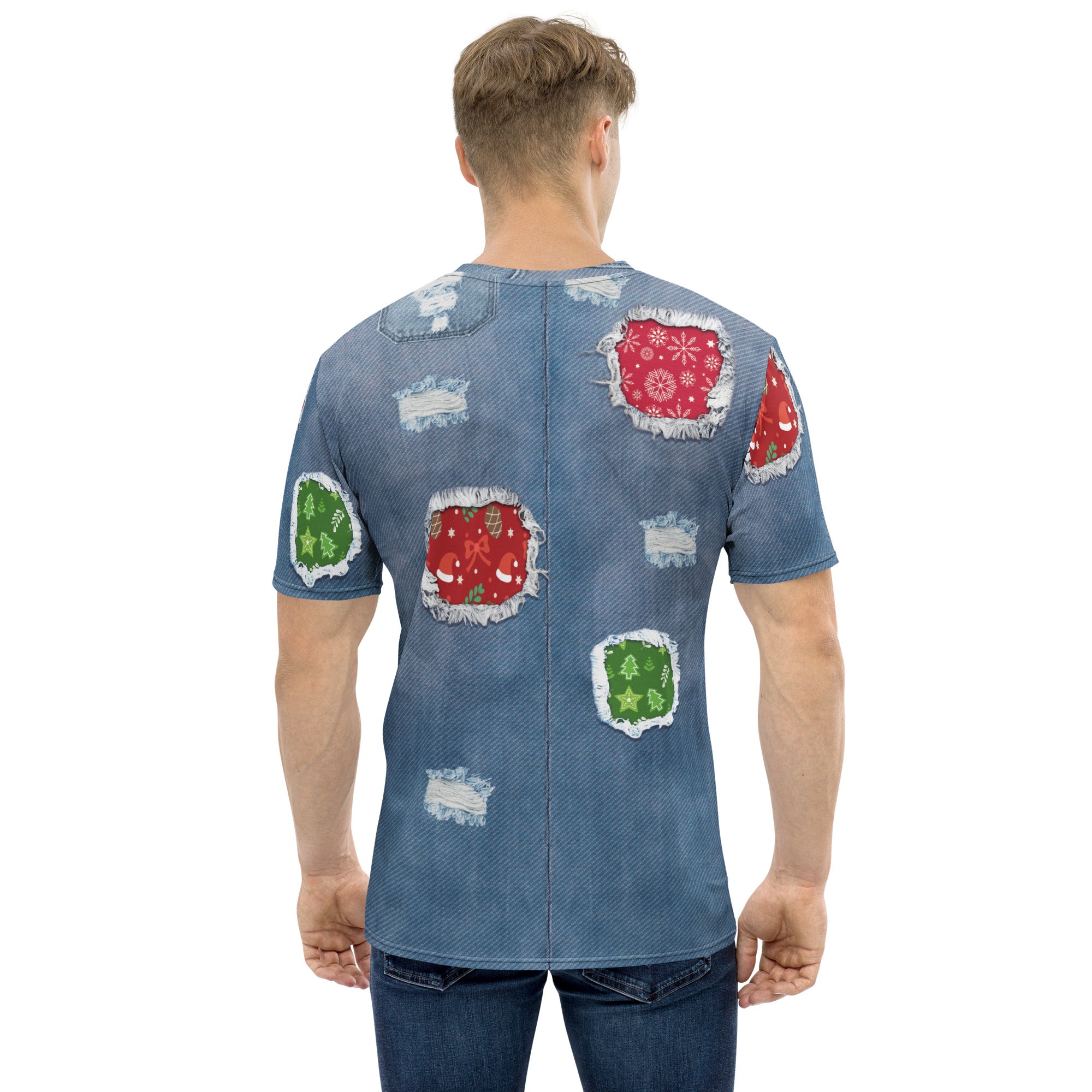 Ripped Denim Christmas Men's T-shirt