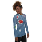 Ripped Denim Christmas Rash Guard